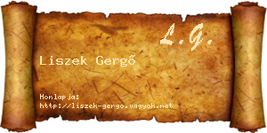 Liszek Gergő névjegykártya